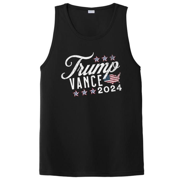 Retro Style American Flag Trump Vance 2024 Vice President PosiCharge Competitor Tank