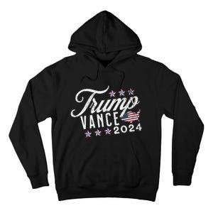 Retro Style American Flag Trump Vance 2024 Vice President Tall Hoodie