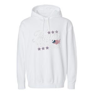 Retro Style American Flag Trump Vance 2024 Vice President Garment-Dyed Fleece Hoodie