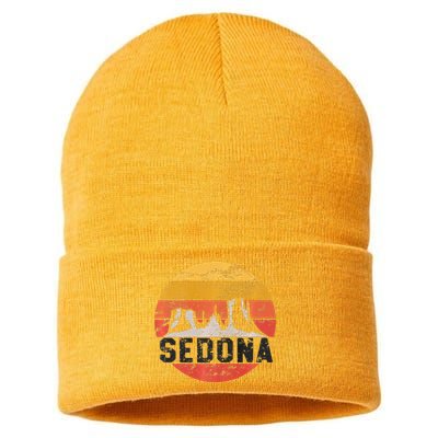 Retro Sedona Arizona Family Vacation Red Rocks Gift Premium Sustainable Knit Beanie