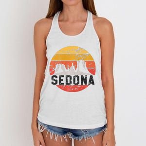 Retro Sedona Arizona Family Vacation Red Rocks Gift Premium Women's Knotted Racerback Tank