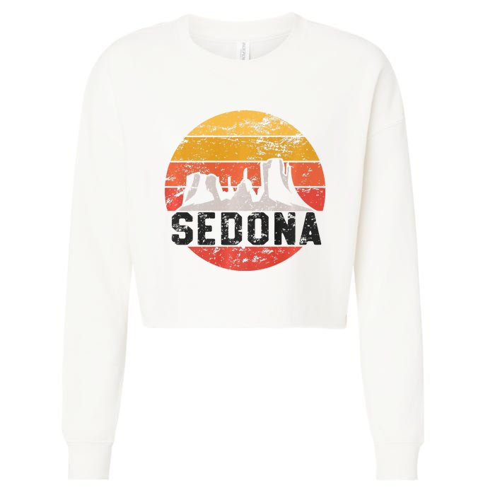 Retro Sedona Arizona Family Vacation Red Rocks Gift Premium Cropped Pullover Crew