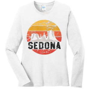 Retro Sedona Arizona Family Vacation Red Rocks Gift Premium Ladies Long Sleeve Shirt