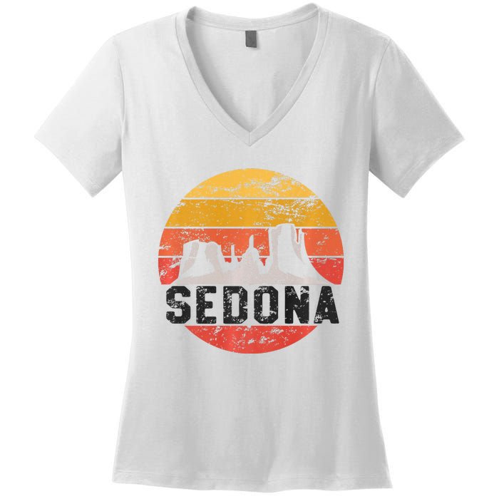 Retro Sedona Arizona Family Vacation Red Rocks Gift Premium Women's V-Neck T-Shirt