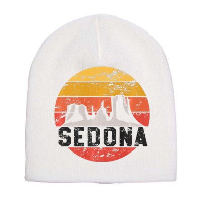 Retro Sedona Arizona Family Vacation Red Rocks Gift Premium Short Acrylic Beanie