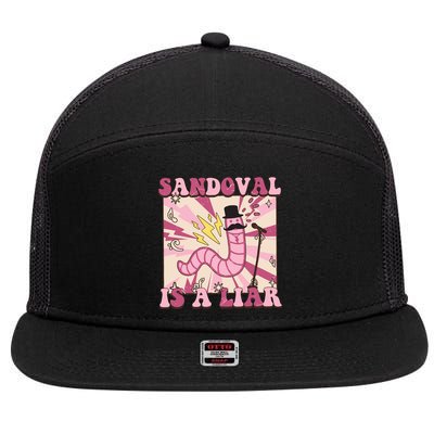 Retro Sandovals A Liar Worm With A Mustache 7 Panel Mesh Trucker Snapback Hat