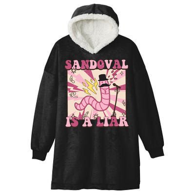 Retro Sandovals A Liar Worm With A Mustache Hooded Wearable Blanket