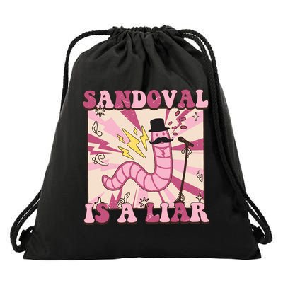 Retro Sandovals A Liar Worm With A Mustache Drawstring Bag