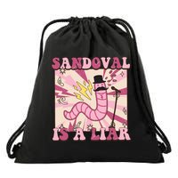 Retro Sandovals A Liar Worm With A Mustache Drawstring Bag
