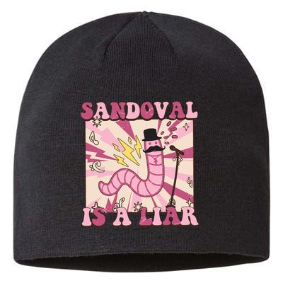 Retro Sandovals A Liar Worm With A Mustache Sustainable Beanie
