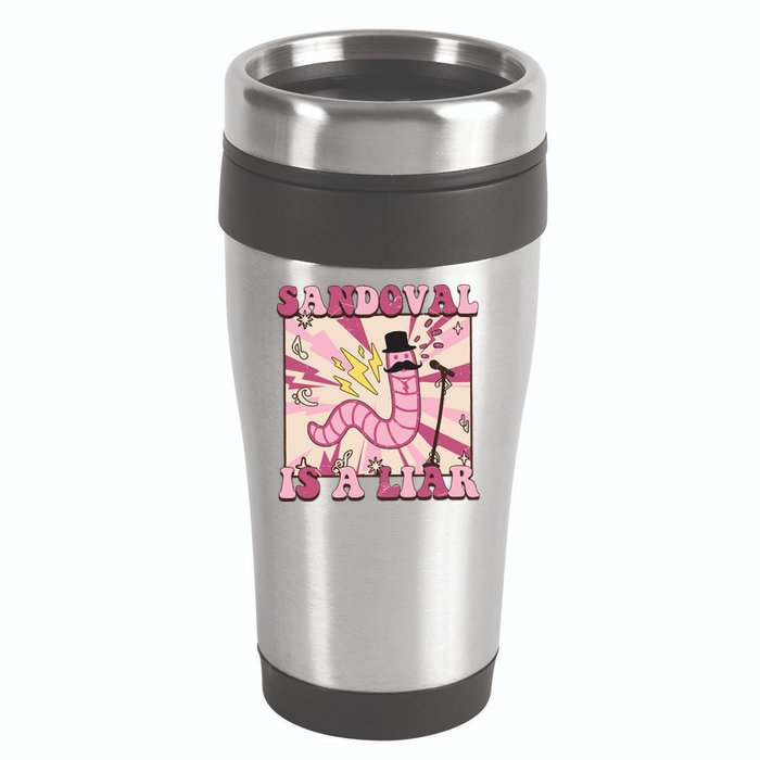 Retro Sandovals A Liar Worm With A Mustache 16oz Travel Tumbler