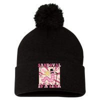 Retro Sandovals A Liar Worm With A Mustache Pom Pom 12in Knit Beanie