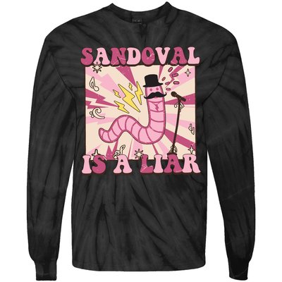 Retro Sandovals A Liar Worm With A Mustache Tie-Dye Long Sleeve Shirt