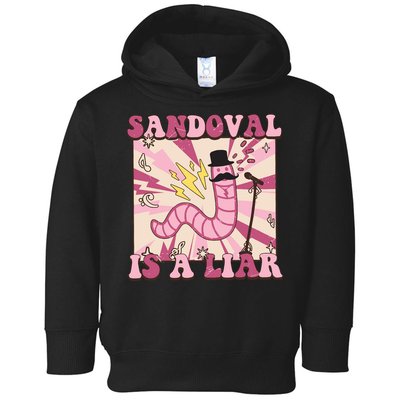 Retro Sandovals A Liar Worm With A Mustache Toddler Hoodie