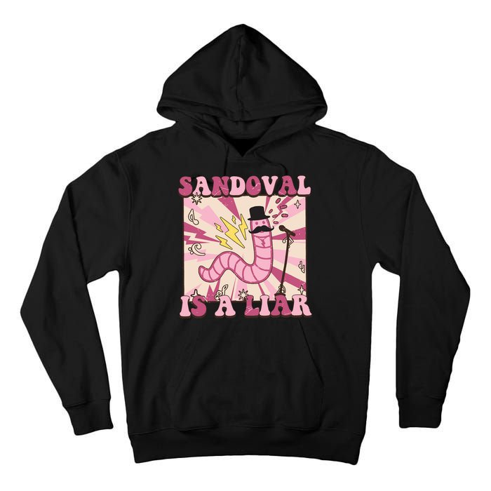 Retro Sandovals A Liar Worm With A Mustache Tall Hoodie