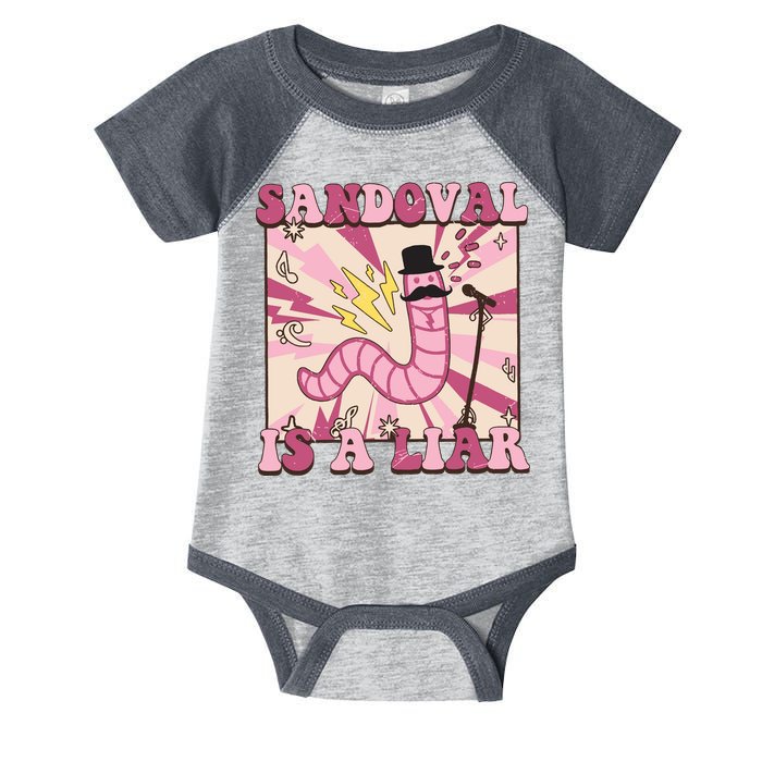 Retro Sandovals A Liar Worm With A Mustache Infant Baby Jersey Bodysuit