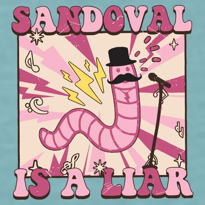 Retro Sandovals A Liar Worm With A Mustache Sueded Cloud Jersey T-Shirt