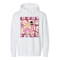 Retro Sandovals A Liar Worm With A Mustache Garment-Dyed Fleece Hoodie