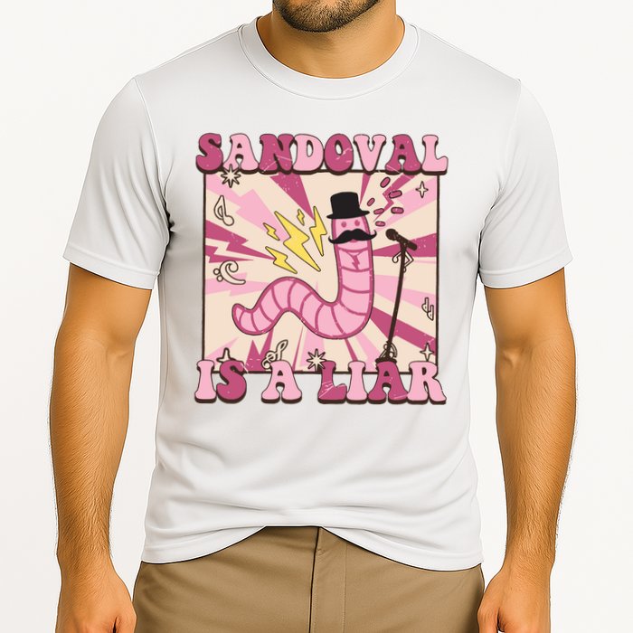 Retro Sandovals A Liar Worm With A Mustache Performance Shirt