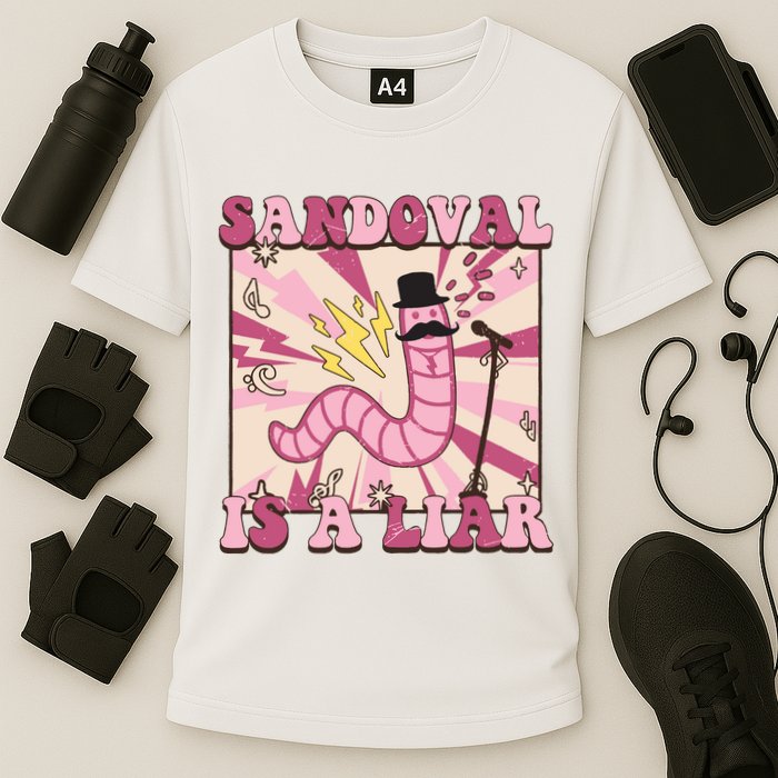 Retro Sandovals A Liar Worm With A Mustache Performance Shirt