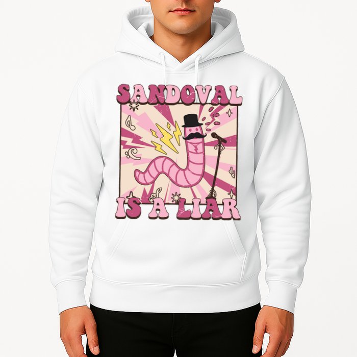 Retro Sandovals A Liar Worm With A Mustache Hoodie