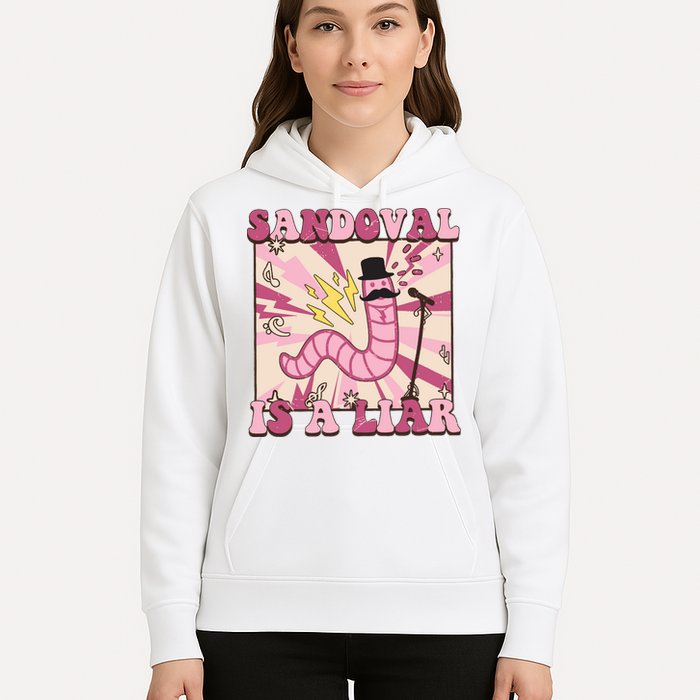 Retro Sandovals A Liar Worm With A Mustache Hoodie