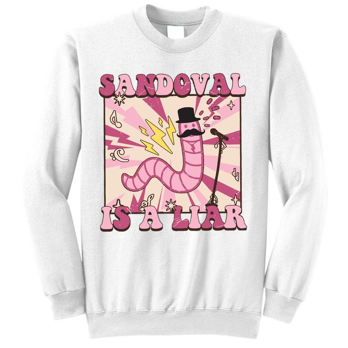 Retro Sandovals A Liar Worm With A Mustache Sweatshirt