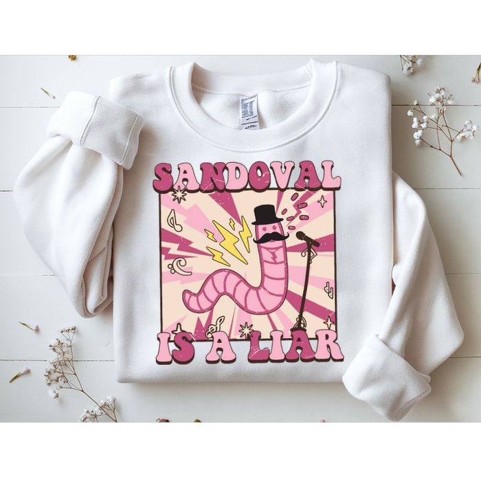 Retro Sandovals A Liar Worm With A Mustache Sweatshirt