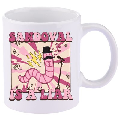 Retro Sandovals A Liar Worm With A Mustache 11oz C Handle Ceramic Mug