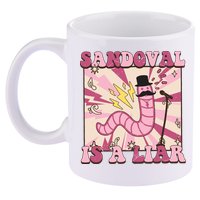 Retro Sandovals A Liar Worm With A Mustache 11oz C Handle Ceramic Mug