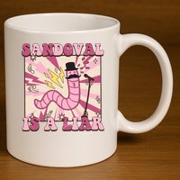 Retro Sandovals A Liar Worm With A Mustache 11oz C Handle Ceramic Mug