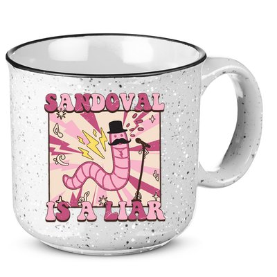 Retro Sandovals A Liar Worm With A Mustache 15oz Campfire Ceramic Mug