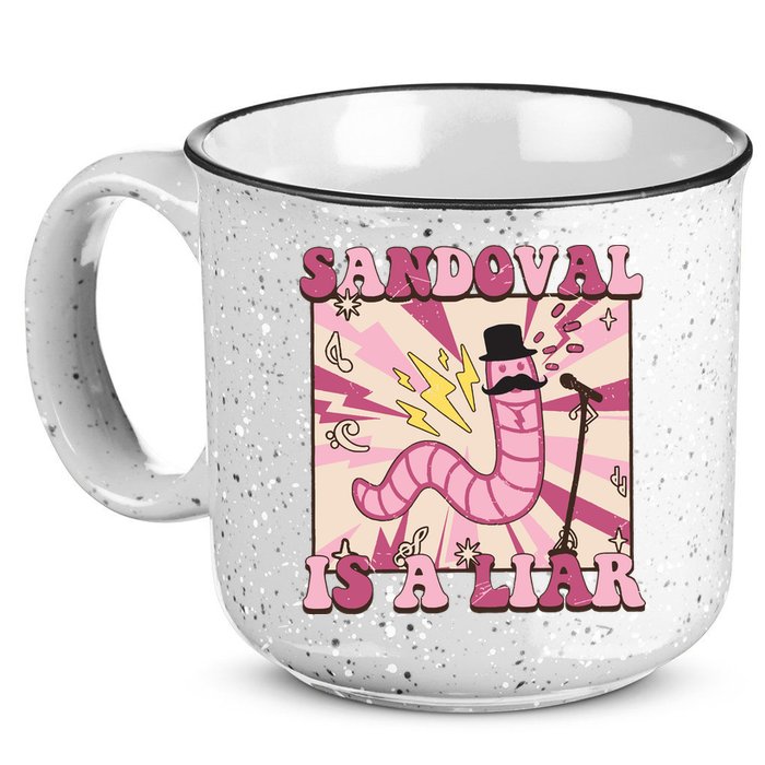 Retro Sandovals A Liar Worm With A Mustache 15oz Campfire Ceramic Mug
