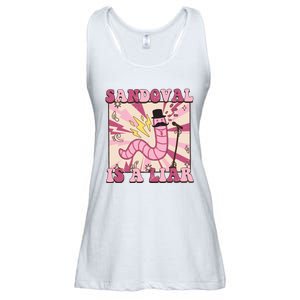 Retro Sandovals A Liar Worm With A Mustache Ladies Essential Flowy Tank