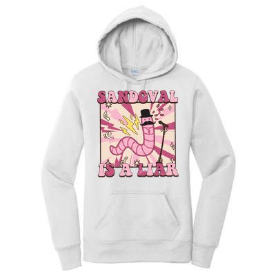 Retro Sandovals A Liar Worm With A Mustache Women's Pullover Hoodie
