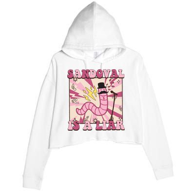 Retro Sandovals A Liar Worm With A Mustache Crop Fleece Hoodie