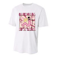 Retro Sandovals A Liar Worm With A Mustache Youth Performance Sprint T-Shirt