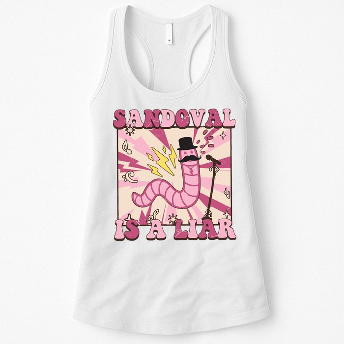 Retro Sandovals A Liar Worm With A Mustache Womens Tank Top