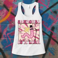 Retro Sandovals A Liar Worm With A Mustache Womens Tank Top