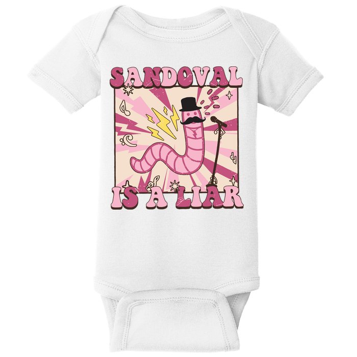 Retro Sandovals A Liar Worm With A Mustache Baby Bodysuit