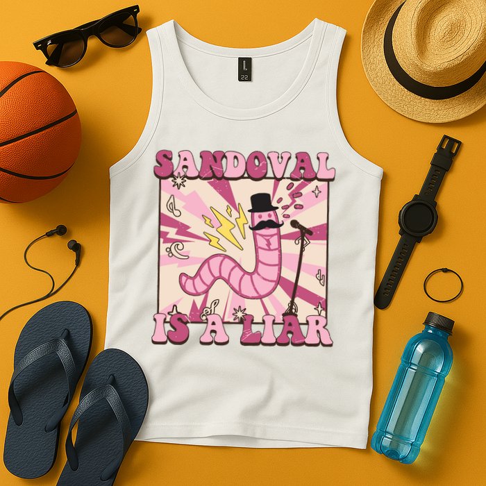 Retro Sandovals A Liar Worm With A Mustache Tank Top