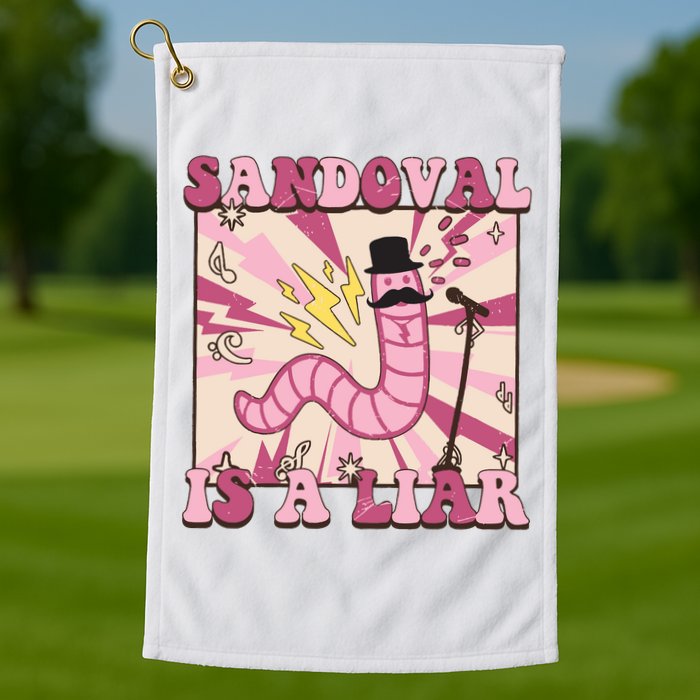 Retro Sandovals A Liar Worm With A Mustache Golf Towel
