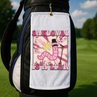 Retro Sandovals A Liar Worm With A Mustache Golf Towel