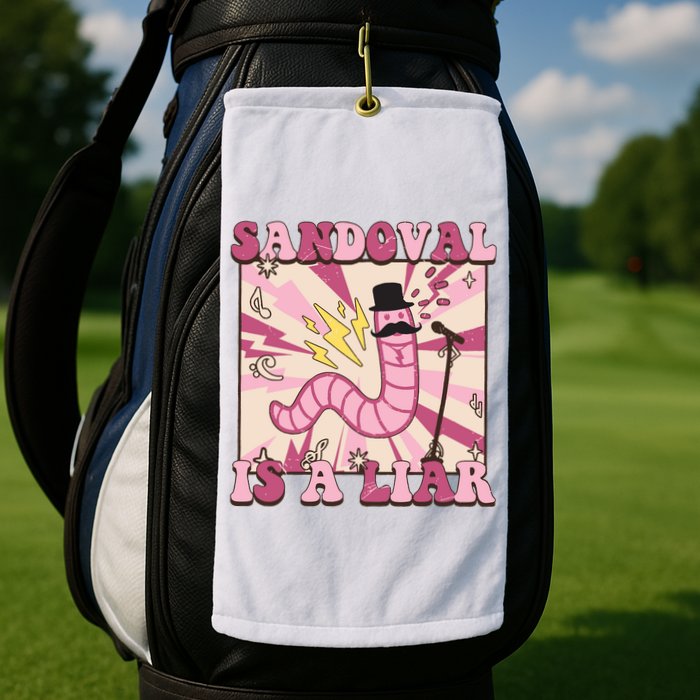 Retro Sandovals A Liar Worm With A Mustache Golf Towel