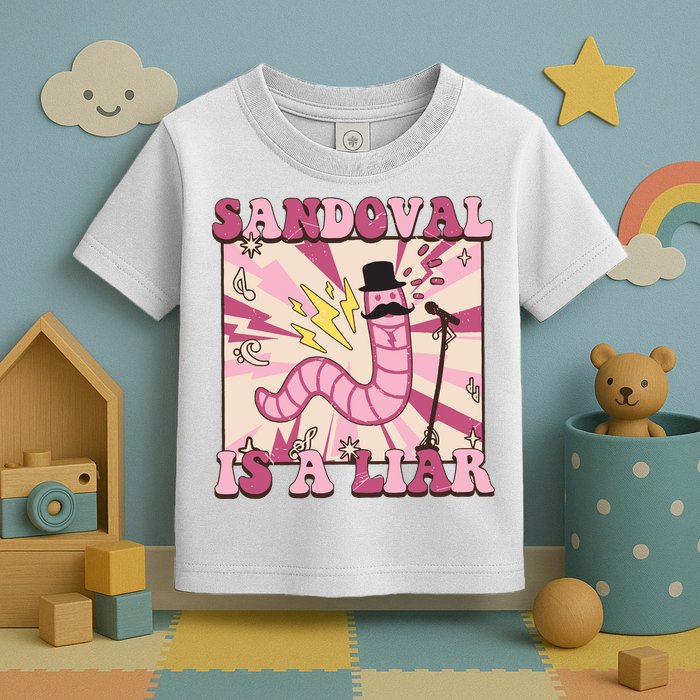 Retro Sandovals A Liar Worm With A Mustache Toddler T-Shirt