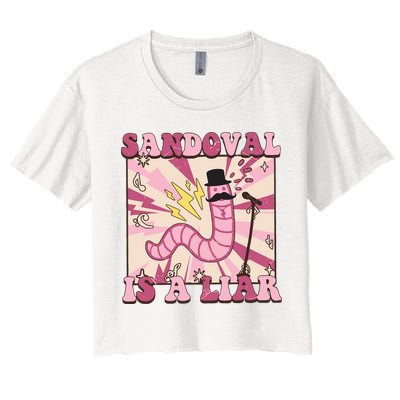 Retro Sandovals A Liar Worm With A Mustache Crop Top
