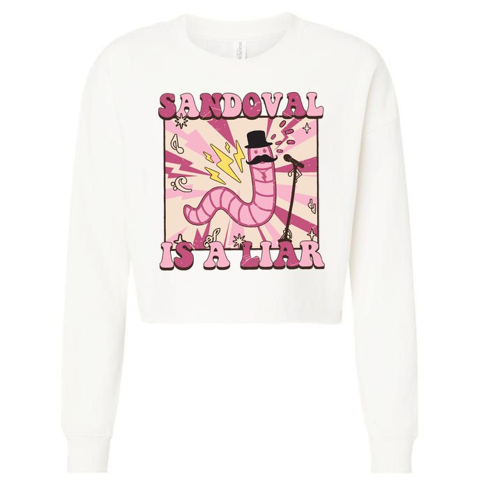 Retro Sandovals A Liar Worm With A Mustache Cropped Pullover Crew