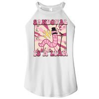 Retro Sandovals A Liar Worm With A Mustache Women's Perfect Tri Rocker Tank