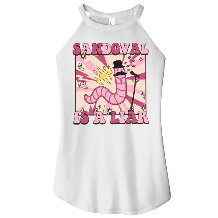 Retro Sandovals A Liar Worm With A Mustache Women's Perfect Tri Rocker Tank