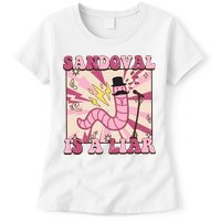 Retro Sandovals A Liar Worm With A Mustache Womens T-Shirt